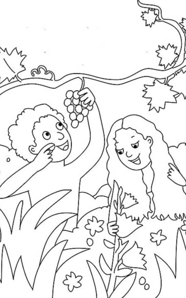 Desenhos para Colorir Adão e Eva (2)